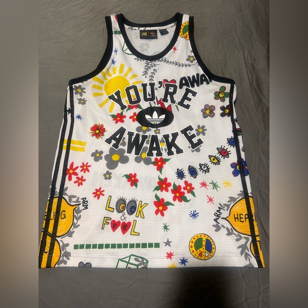 Adidas You’re Awake Pharrell Williams Tank top Jersey Mens Size M